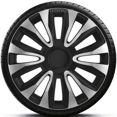 Capace decorative de 15 inch Avalon Carbon Silver-Black (set de 4 bucăți)