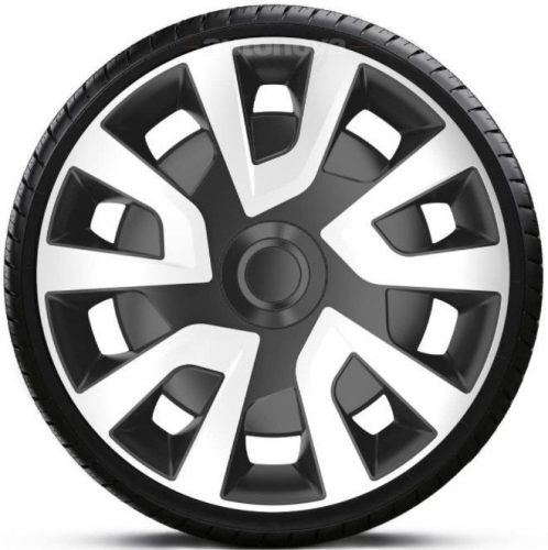 Capace decorative de 15 inch Revo Van Silver-Black (set de 4 bucăți) (Pentru vehicule comerciale)