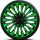 Set de 4 capace decorative de 15 inch Soho Verde-Negru