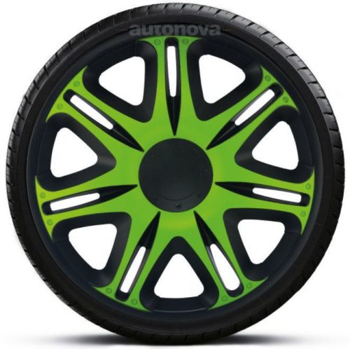 Capace roti auto Nascar Green-Black de 13 inch (4 bucăți)