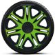 Capace decorative de 15 inch Nascar Green-Black (set de 4 bucăți)